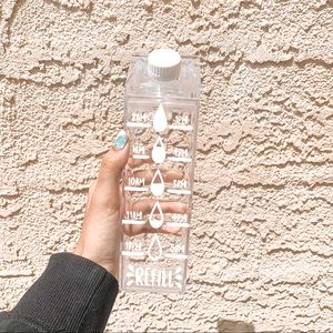 water tracker acrylic milk carton water bottle
